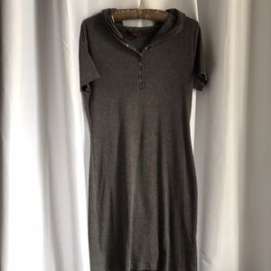 Dark grey mini hooded dress